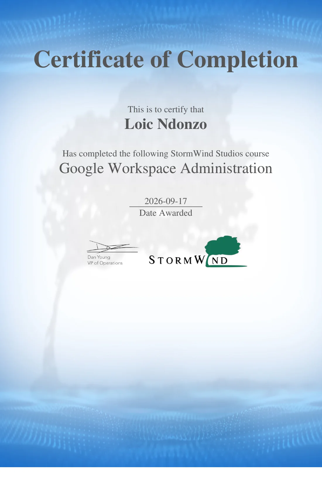 Certificate preview for Google Workspace Administration