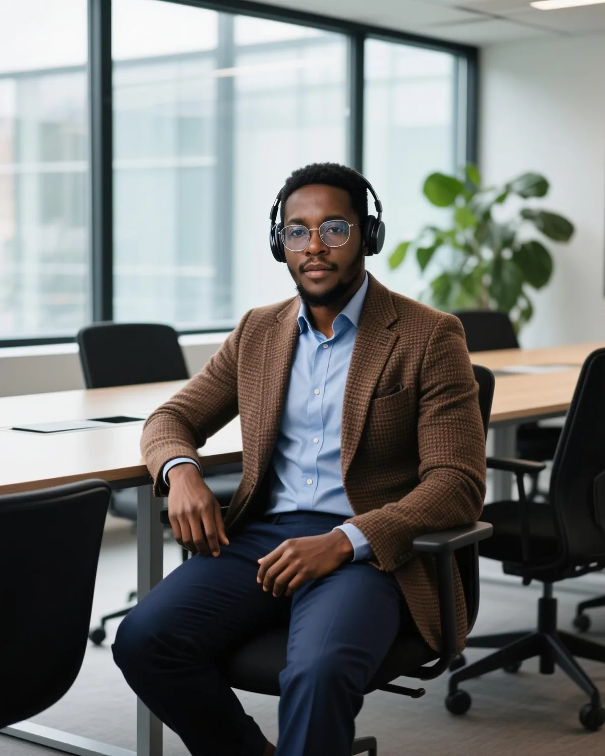 Loic Ndonzo seated in a modern office